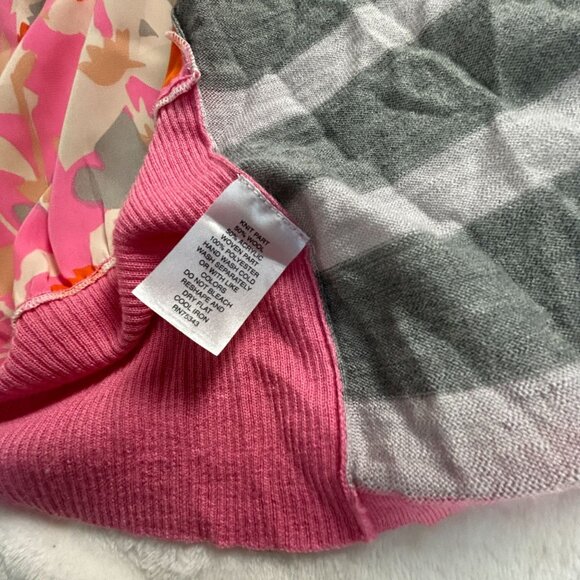 Clements Ribeiro Women’s Cardigan Sweater Small Pink Gray Striped Floral NWOT - Picture 4 of 7